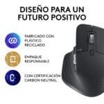 mouse inalambrico ergonomico logitech mx master 3s grafito bluetooth logi bolt