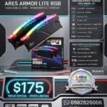 16gb (2x8gb) memoria ram datotek ares armor lite rgb ddr4 3600mhz cl18 negro