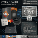 procesador amd ryzen 5 5600x 6 nucleos/12 hilos 4.6ghz am4