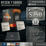 procesador amd ryzen 7 5800x 8 nucleos/16 hilos 4.7ghz am4