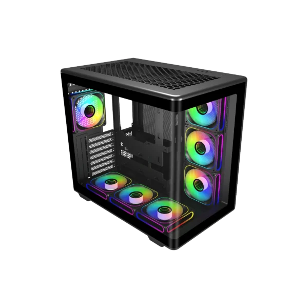 case cooler master elite 600 black argb vidrio templado
