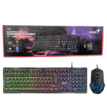 COMBO TECLADO Y MOUSE GENIUS SCORPION KM-GX3 ALÁMBRICO GAMING RGB NEGRO