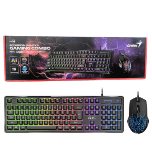 COMBO TECLADO Y MOUSE GENIUS SCORPION KM-GX3 ALÁMBRICO GAMING RGB NEGRO