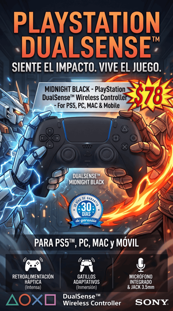 playstation dualsense™ wireless controller – midnight black for ps5, pc, mac & mobile