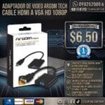 adaptador de video argom tech cable hdmi a vga hd 1080p