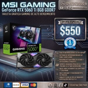 msi geforce rtx™ 5060 ti gaming oc 8gb gddr7