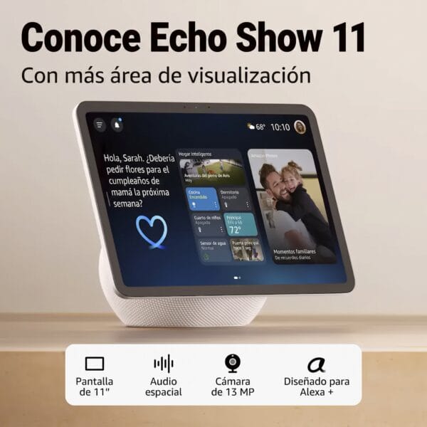pantalla inteligente amazon echo show 11 (3ra gen) tÁctil 11 cÁmara 13mp blanco 3