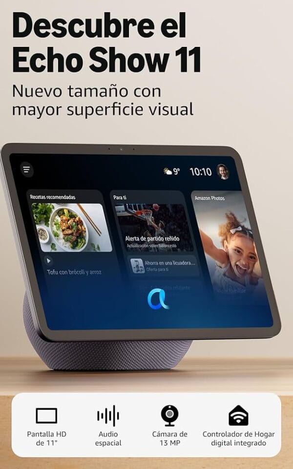 pantalla inteligente amazon echo show 11 (3ra gen) tÁctil 11 cÁmara 13mp graphite 1