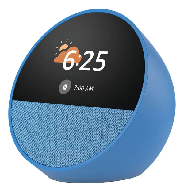 parlante inteligente amazon echo spot con pantalla 2.8 y reloj alarma azul 1