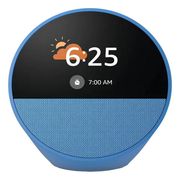 parlante inteligente amazon echo spot con pantalla 2.8 y reloj alarma azul 2