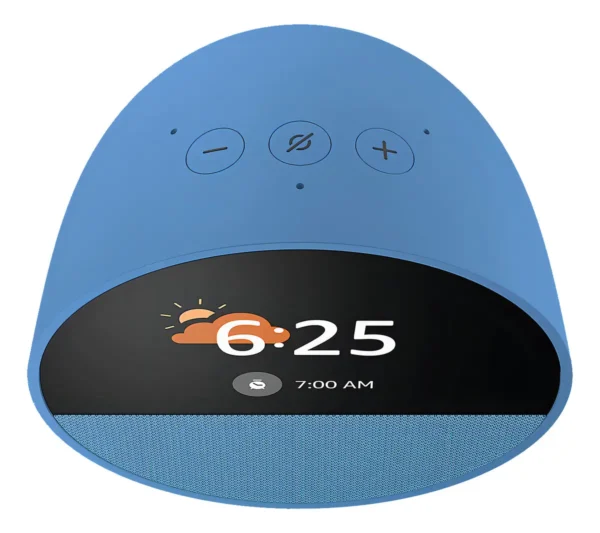 parlante inteligente amazon echo spot con pantalla 2.8 y reloj alarma azul 3