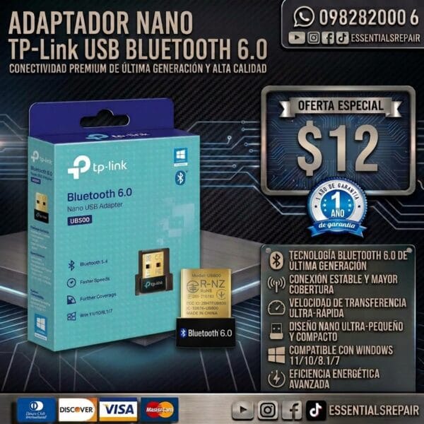 adaptador bluetooth tp link ub600 nano usb 6.0