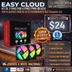 kit de 3 fans easy cloud rgb 4 pines pwm (black)