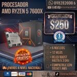 procesador amd ryzen 5 7600x max 5.3ghz 6 nÚcleos 12 hilos am5