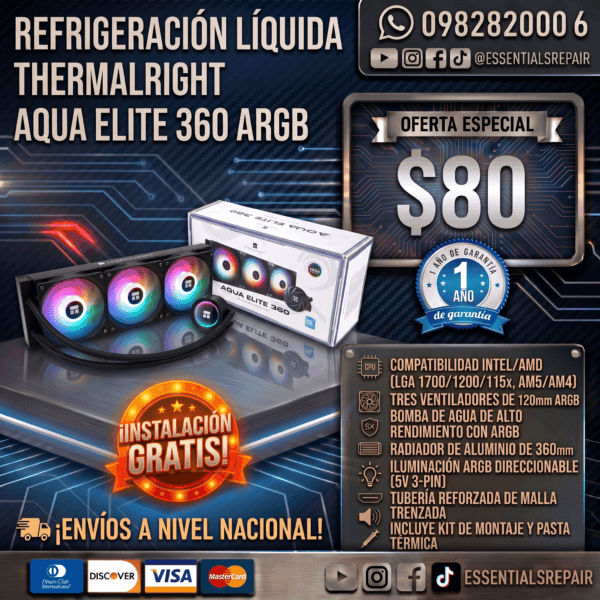refrigeraciÓn liquida thermalright aqua elite 360 argb copia